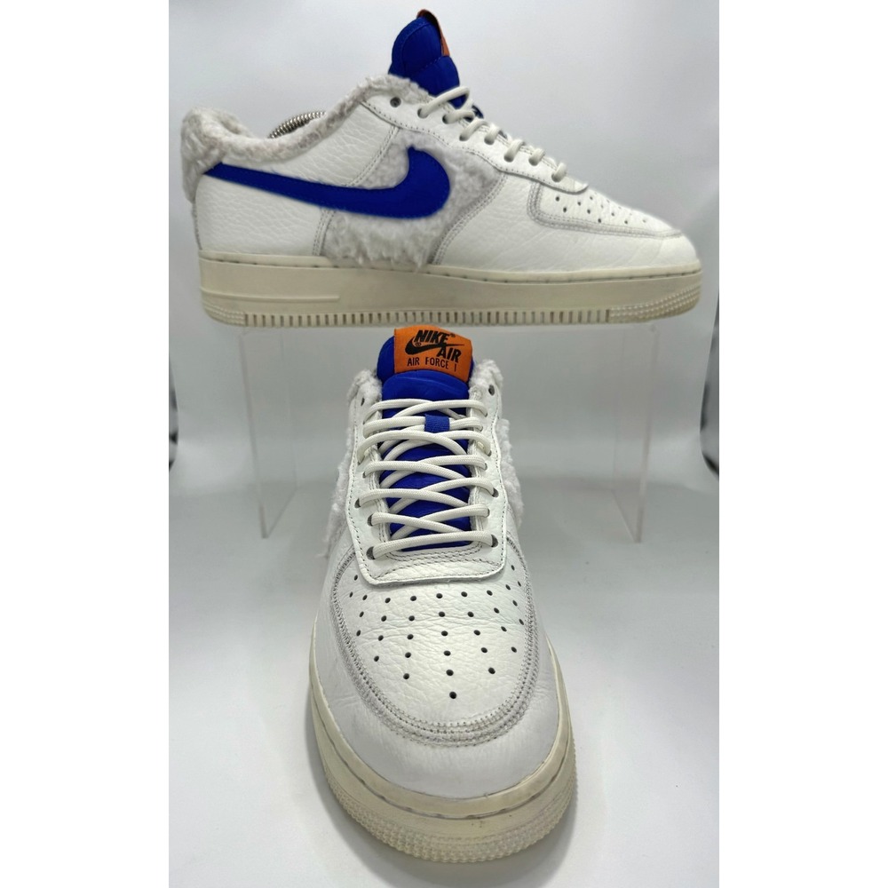 Women's Size 9 Nike Air Force 1 '07 'Sherpa Fleece' Sail DO6680-100 WHITE/BLUE